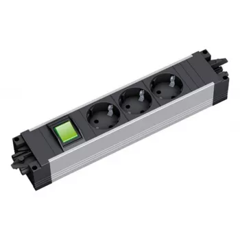 Listwa zasilająca Bachmann STEP ALU 3x gniazda, 1x włącznik, obudowa aluminiowa, 230V 16A, IP20