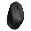 Mysz Logitech M330 SILENT PLUS — bezprzewodowa RF, praworęczna, 1000 DPI, 3 przyciski, kółko przewijania, czarna, zasilana bateryjnie