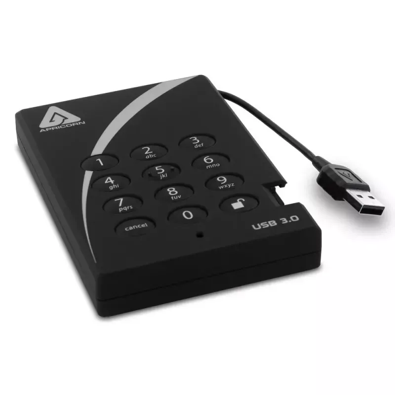 Zewnętrzny dysk twardy Apricorn 500GB USB 3.2 Aegis Padlock