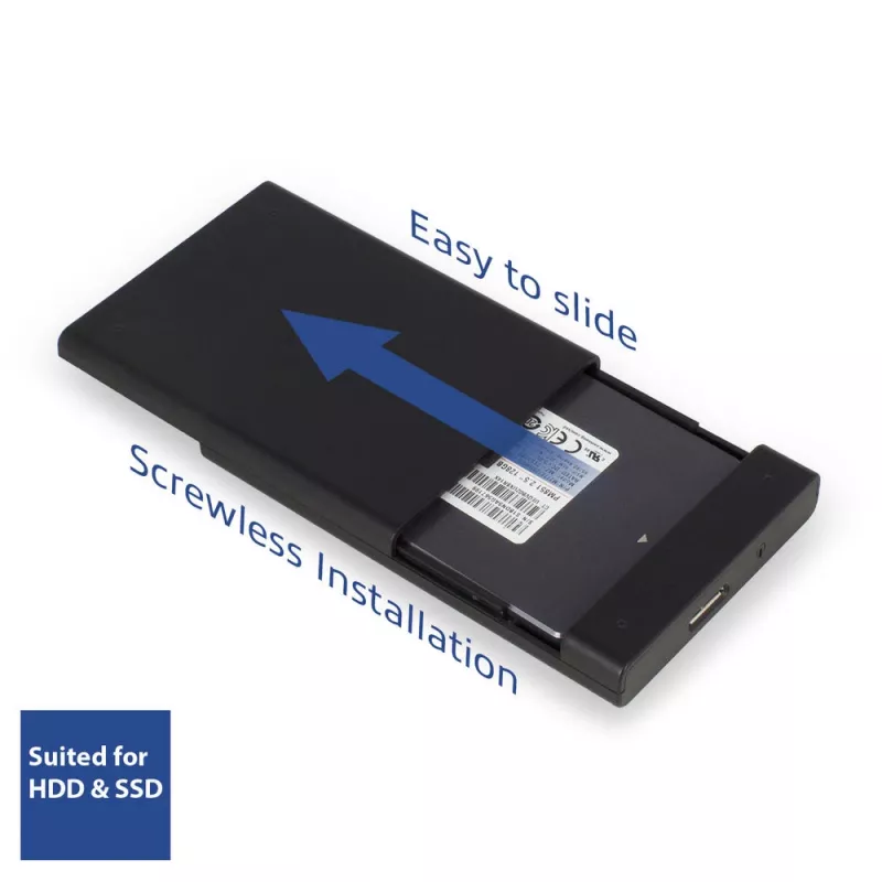 Obudowa HDD/SSD ACT 2,5 cala SATA, beznarzędziowa, USB 3.2 Gen1