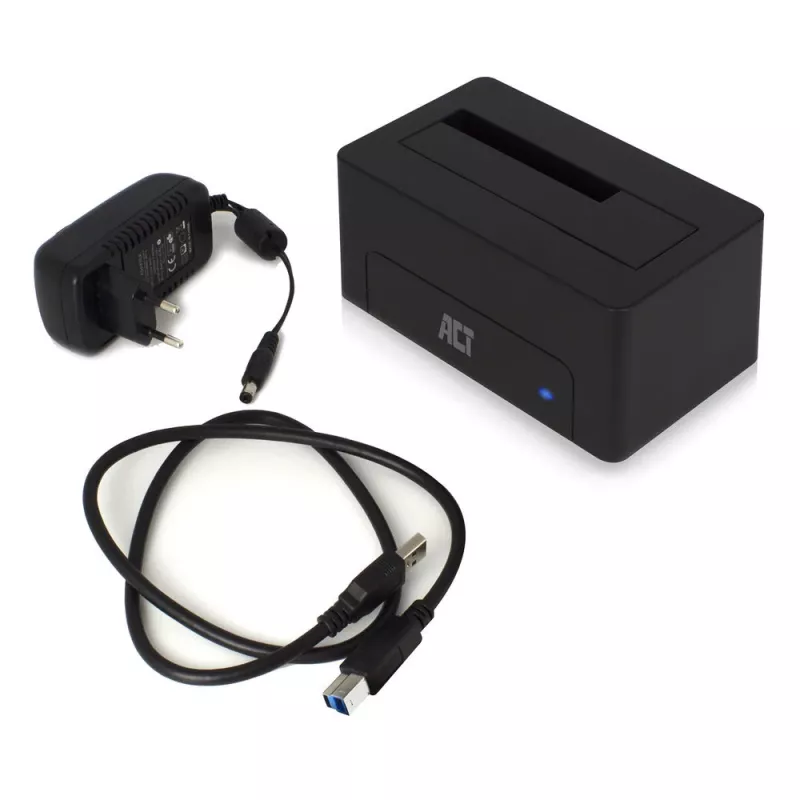 Stacja dokująca ACT 2,5 cala/3,5 cala SATA HDD/SSD USB 3.2 Gen1 Czarna
