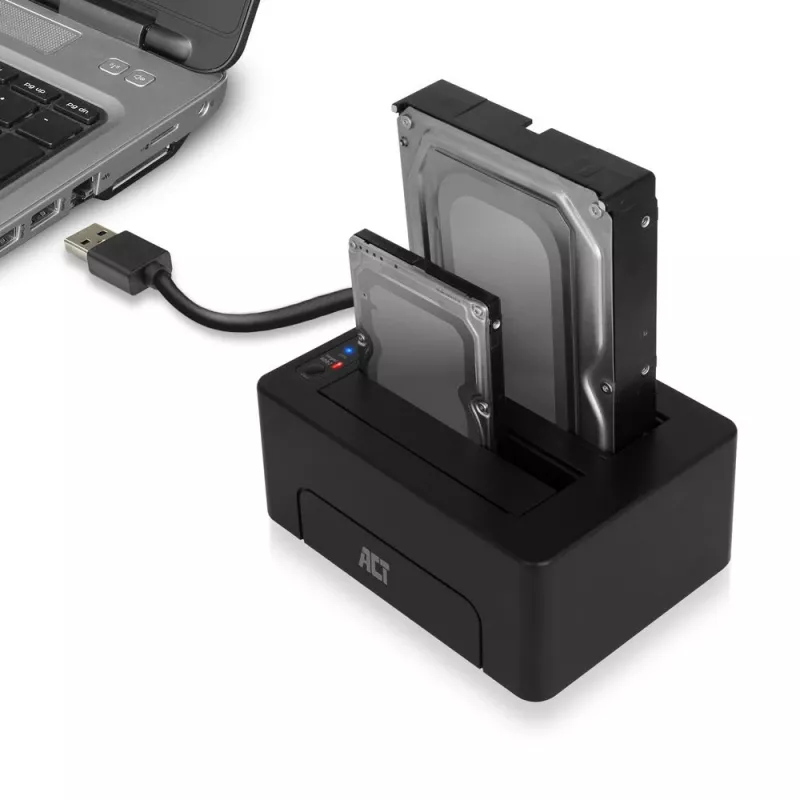 Stacja dokująca ACT na dwa dyski SATA 2,5 cala i 3,5 cala HDD/SSD, USB 3.2 Gen1