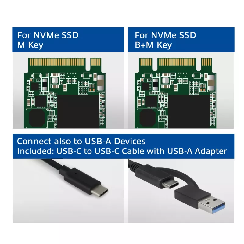 Obudowa SSD ACT AC1615 USB-C M.2 NVMe PCIe 10 Gbit/s Czarna