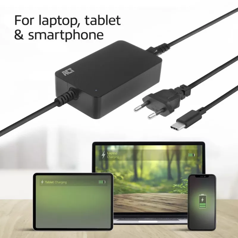 ACT Ładowarka do laptopa USB-C z profilami Power Delivery 65W