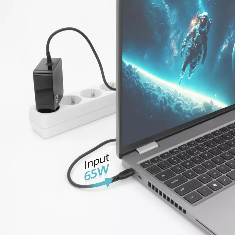 Ładowarka ścienna ACT USB-C do laptopa 65W z profilami Power Delivery, 2 metry