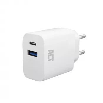 Ładowarka ACT USB-C i USB-A 20W z Power Delivery PPS, Quick Charge, GaNFast