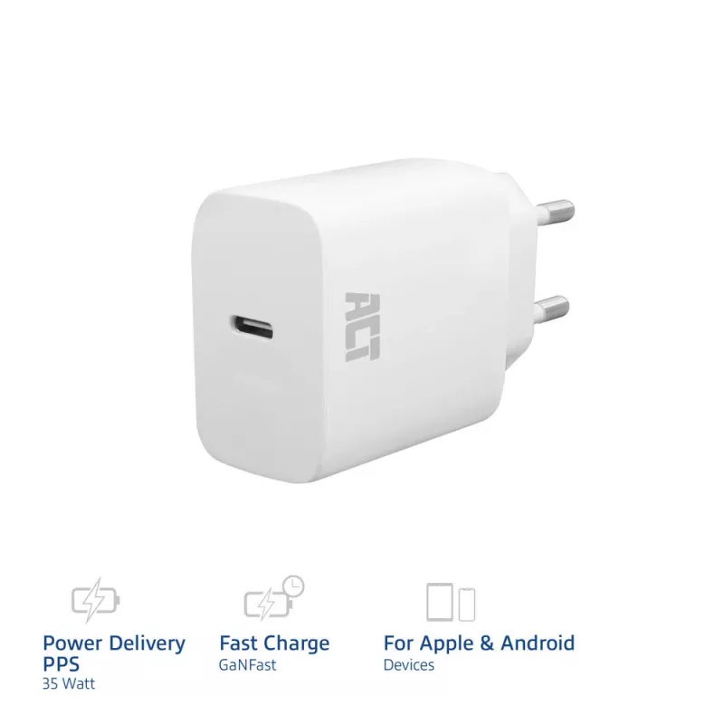 Ładowarka USB-C ACT 35W Power Delivery PPS GaNFast Uniwersalna