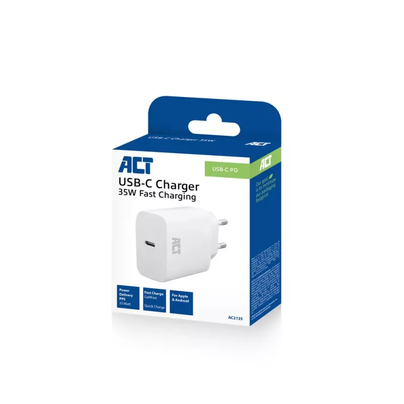 Ładowarka USB-C ACT 35W Power Delivery PPS GaNFast Uniwersalna
