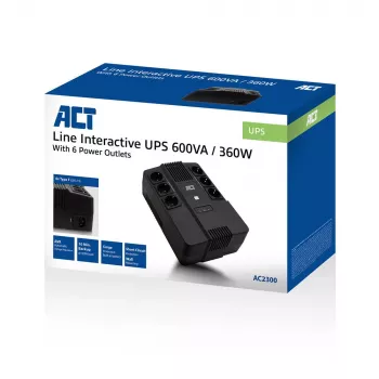 ACT Line Interactive UPS 600 VA - z uziemionymi gniazdami