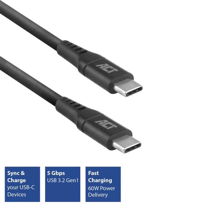 ACT kabel do ładowania/przesyłu danych USB 3.2 Gen1 wtyk C – wtyk C 1 metr