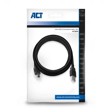 Kabel połączeniowy ACT USB 2.0 wtyk A męski - mini B męski 1,8 metra