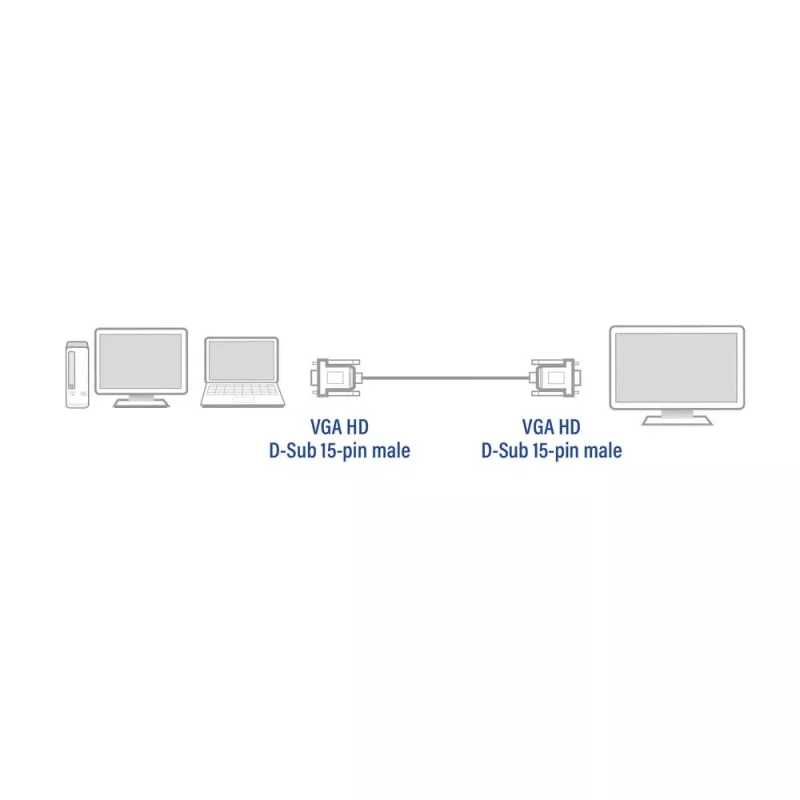 Kabel VGA ACT AC3510 — 1,8 m, VGA (D-Sub) do VGA (D-Sub), czarny