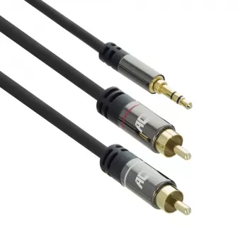 Kabel audio ACT AC3605 1,5 m 3,5 mm na 2 x RCA czarny