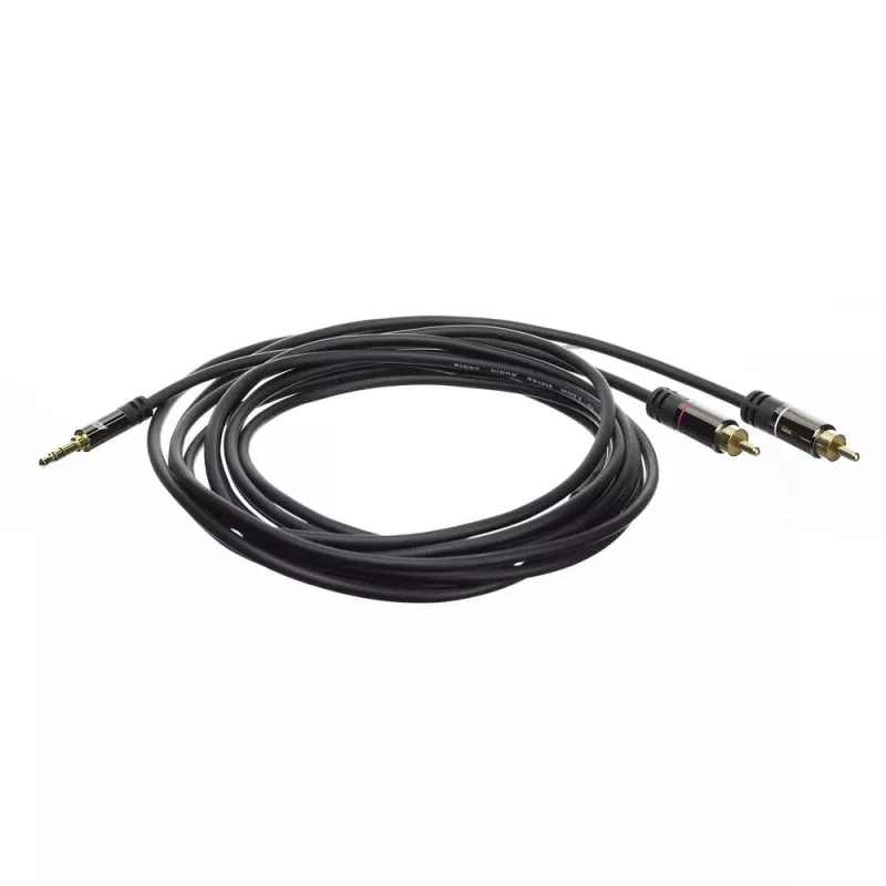 Kabel audio ACT AC3605 1,5 m 3,5 mm na 2 x RCA czarny