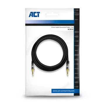 ACT 1,5 m wysokiej jakości stereofoniczny kabel audio 3,5 mm jack męski - męski
