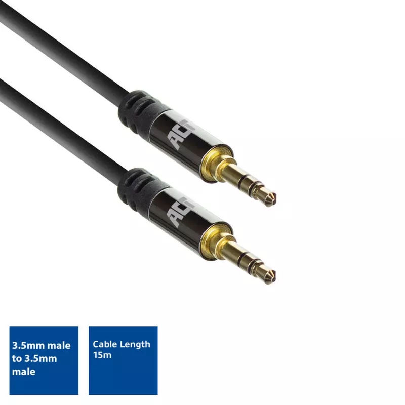 ACT 15 metrów wysokiej jakości kabel audio 3,5 mm jack stereo męski - męski