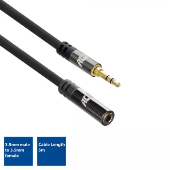 ACT 5-metrowy wysokiej jakości kabel przedłużający audio 3,5 mm jack stereo męski - żeński