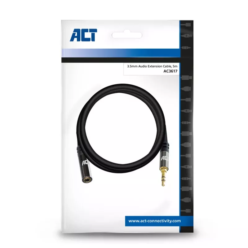 ACT 5-metrowy wysokiej jakości kabel przedłużający audio 3,5 mm jack stereo męski - żeński