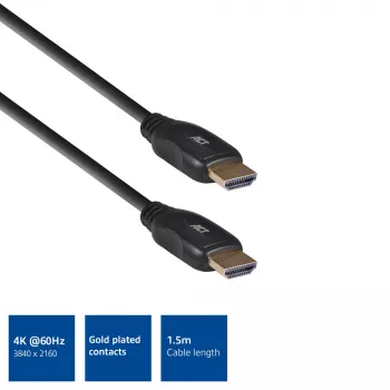 Przewód HDMI High Speed v2.0 ACT 1,5 m, HDMI-A męski - HDMI-A męski