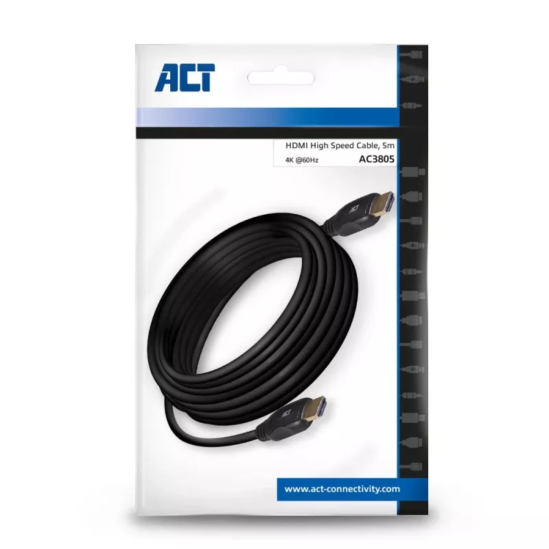 Przewód HDMI Ultra High Speed v2.0 ACT 5 m, HDMI-A męski - HDMI-A męski