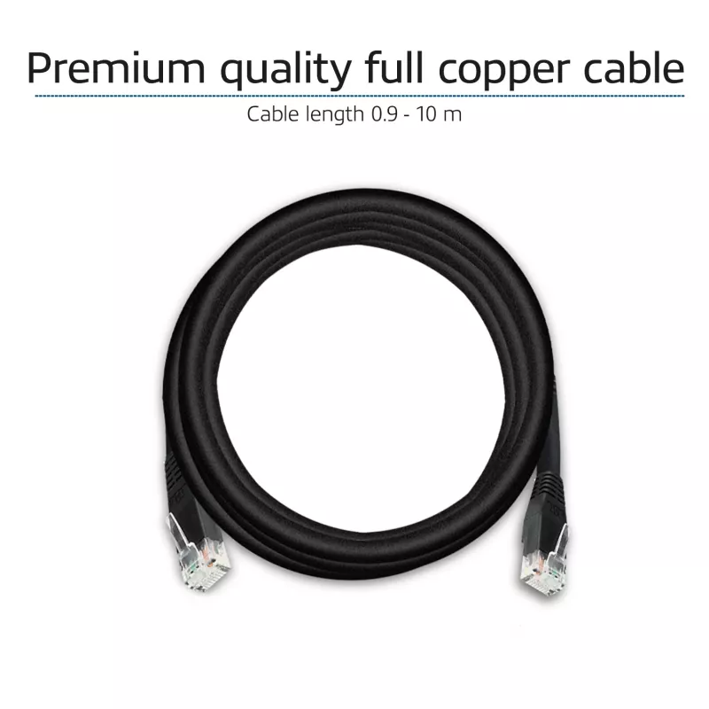 ACT Black 15.0 metrowy kabel krosowy U/UTP CAT6 z wtykami RJ45