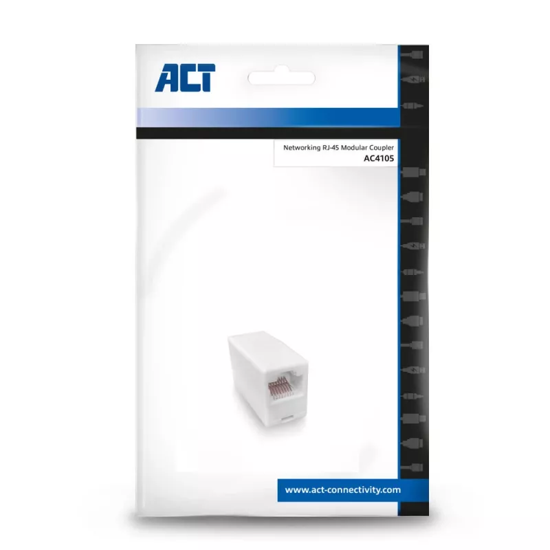 Modular coupler RJ-45 ACT AC4105 biały Connector 1 RJ-45 Connector 2 RJ-45