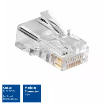 Modułowe złącze ACT CAT5E RJ-45 ACT AC4110 męskie srebrne przezroczyste 10 szt.
