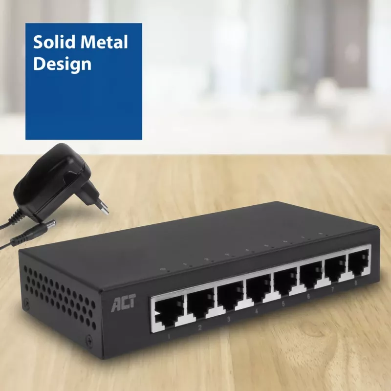 Przełącznik niezarządzalny ACT AC4418 8 portów Gigabit Ethernet 10/100/1000