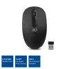 Bezprzewodowa mysz ACT 1200 DPI, symetryczna, RF Wireless, 1200 DPI, czarna