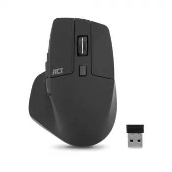 Bezprzewodowa mysz wielokrotnego połączenia ACT Bluetooth lub odbiornik USB-A, 2400 DPI z cichym klikiem, ekologiczna