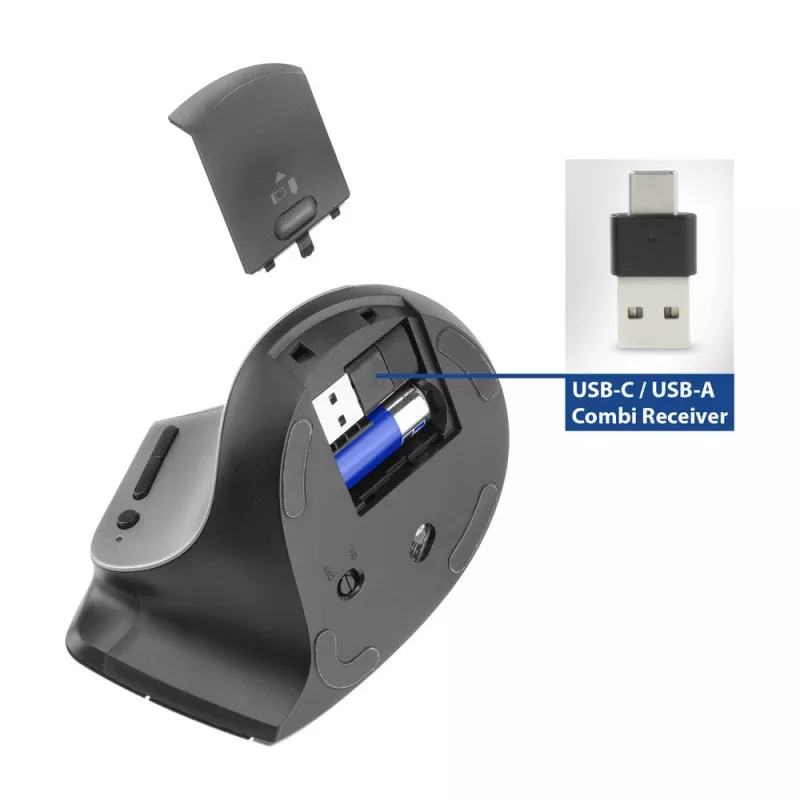 ACT Bezprzewodowa mysz ergonomiczna z Bluetooth i USB-C/USB-A