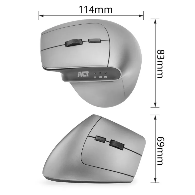 ACT Bezprzewodowa mysz ergonomiczna z Bluetooth i USB-C/USB-A