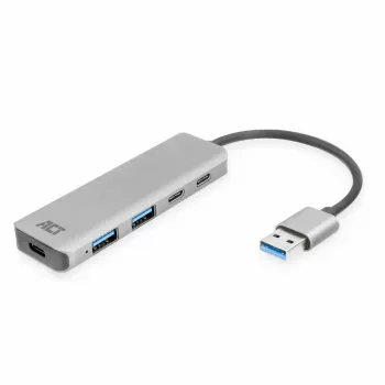 Koncentrator USB ACT AC6125 3.2 Gen 1 Type-A 5000 Mbit/s szary
