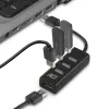 Koncentrator USB ACT AC6205 2.0 480 Mbit/s Czarny 0.12m