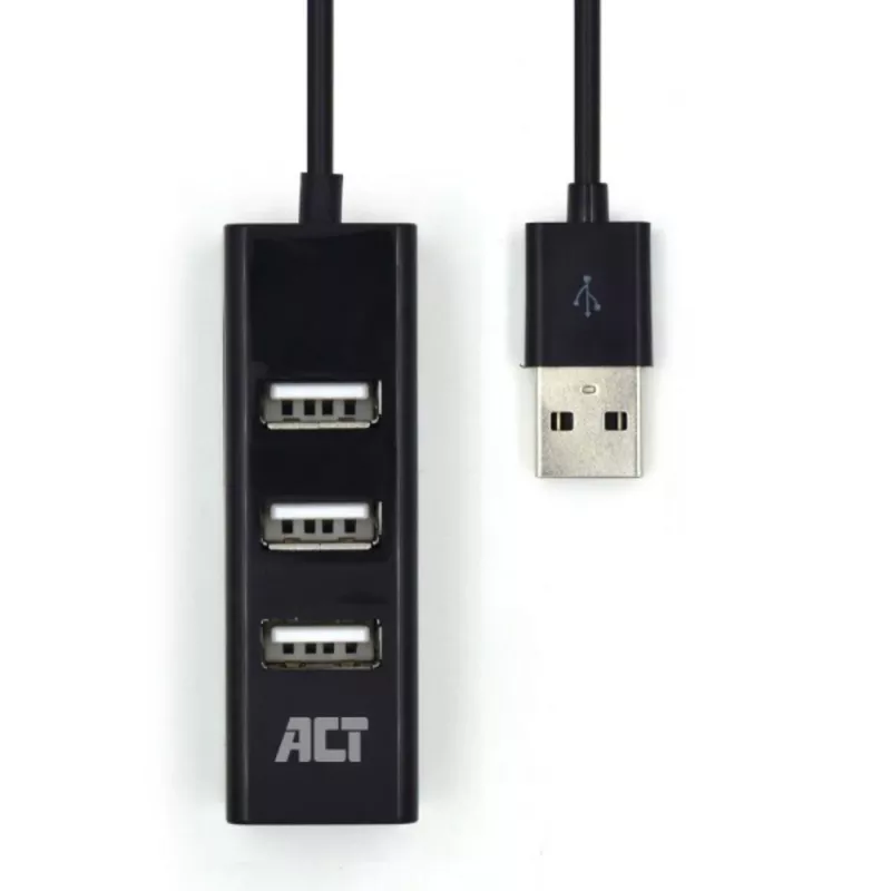 Koncentrator USB ACT AC6205 2.0 480 Mbit/s Czarny 0.12m