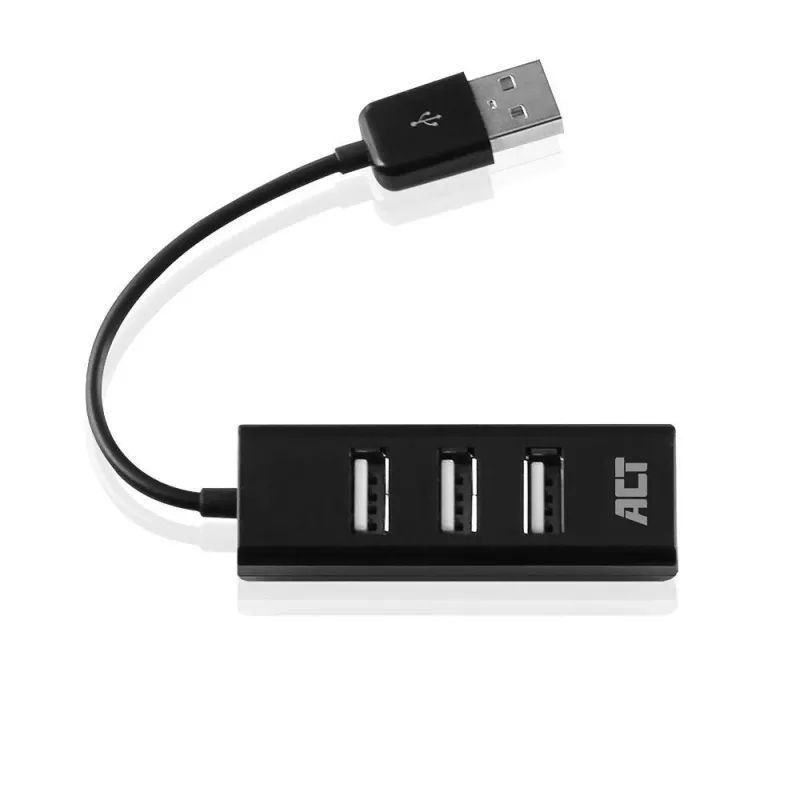 Koncentrator USB ACT AC6205 2.0 480 Mbit/s Czarny 0.12m