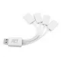 Elastyczny koncentrator USB ACT 4 porty USB-A USB 3.2 Gen 1 Biały 480 Mbit/s