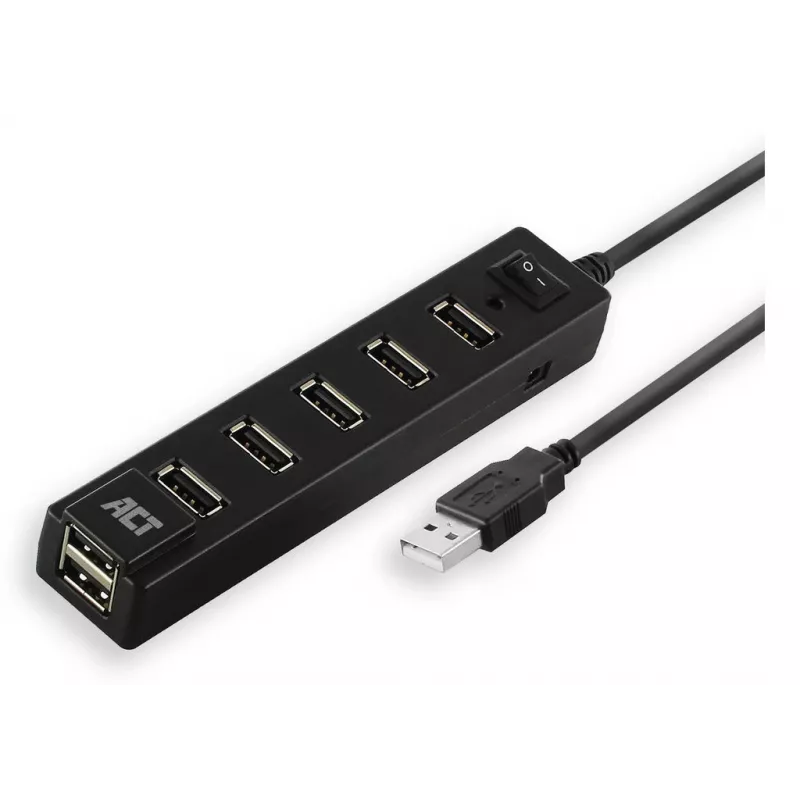 Koncentrator USB ACT AC6215 480 Mbit/s Czarny