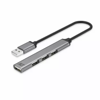 ACT AC6225 Hub USB 2.0 480 Mbit/s Szary Aluminium