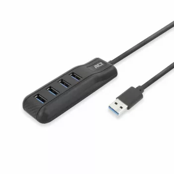 ACT AC6320 hub interfejsów USB 3.2 Gen 1 (3.1 Gen 1) Type-A 5000 Mbit/s Czarny