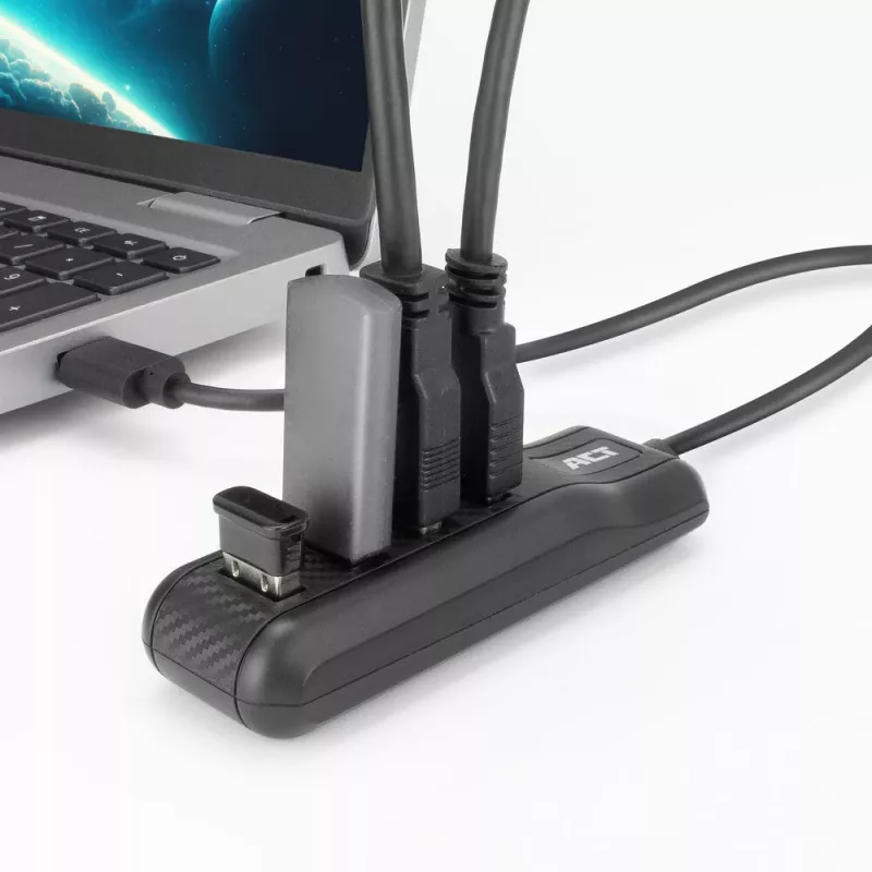 ACT AC6320 hub interfejsów USB 3.2 Gen 1 (3.1 Gen 1) Type-A 5000 Mbit/s Czarny
