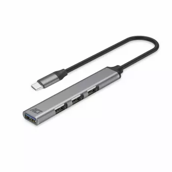 Koncentrator USB ACT AC6425 Type-C 5000 Mbit/s Aluminium Szary