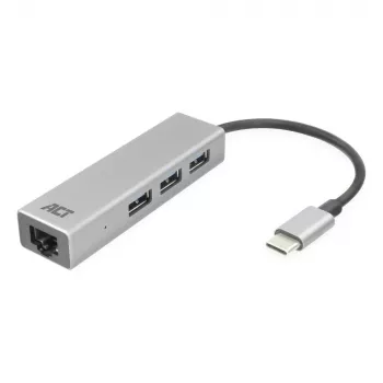 Koncentrator USB-C ACT AC7055 3x USB-A Gigabit Ethernet