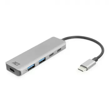 ACT AC7072 USB 3.2 Gen 1 Type-C Hub 5000 Mbit/s Czarny Szary