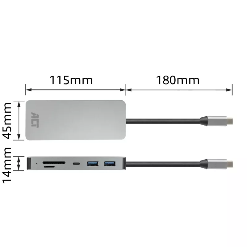 Stacja dokująca ACT USB-C 4K do 1 monitora HDMI, Ethernet, USB-C…