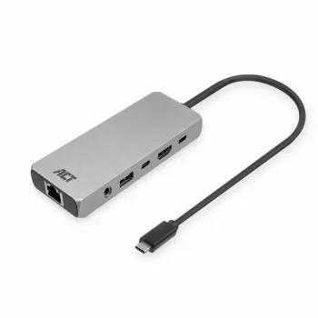 Stacja dokująca ACT USB-C 4K / 8K 30Hz do 1 monitora HDMI, 2,5 Gigabit Ethernet, USB-C 10Gbps, USB-A 10Gbps, audio 3,5 mm, PD pass-through