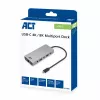 Stacja dokująca ACT USB-C 4K / 8K 30Hz do 1 monitora HDMI, 2,5 Gigabit Ethernet, USB-C 10Gbps, USB-A 10Gbps, audio 3,5 mm, PD pass-through