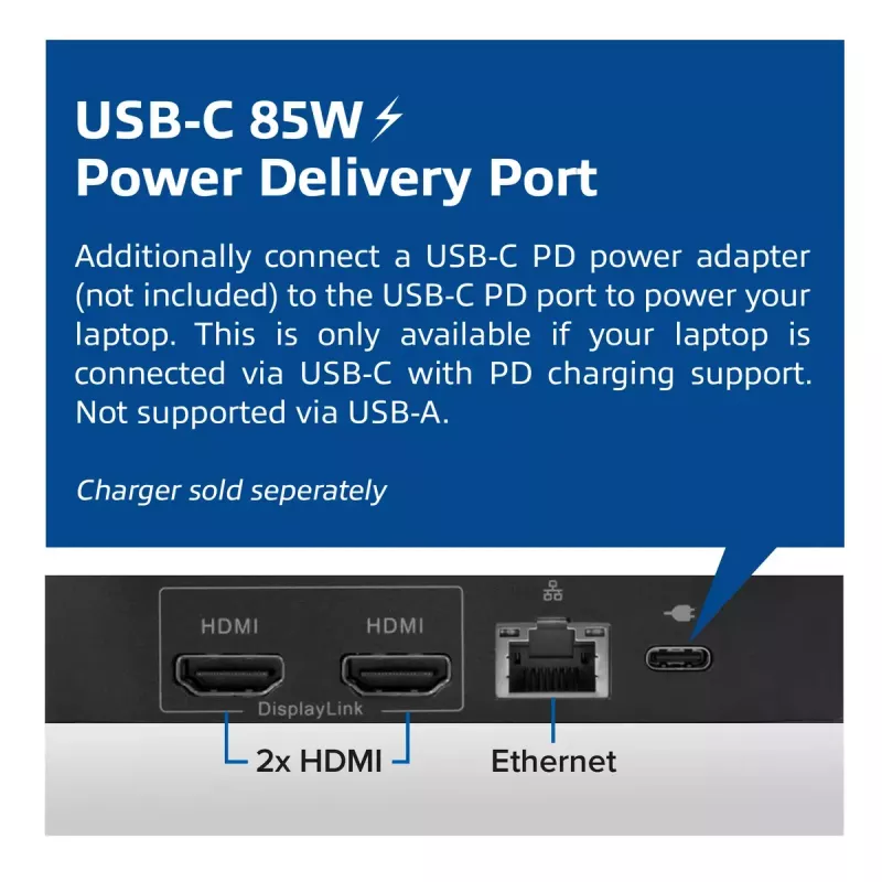 ACT Uniwersalna stacja dokująca USB-C 4K, dla 2 monitorów HDMI/DisplayPort, DisplayLink, kompaktowa konstrukcja