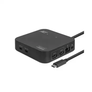 ACT Uniwersalna stacja dokująca USB-C 4K, dla 2 monitorów HDMI/DisplayPort, DisplayLink, kompaktowa konstrukcja