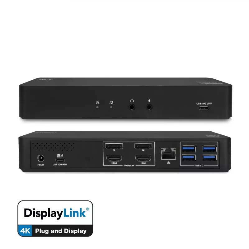 Stacja dokująca ACT USB-C 4K, dla 2 monitorów HDMI lub DisplayPort, DisplayLink